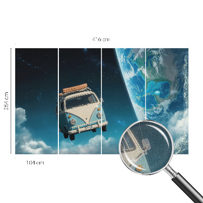 Mural de pared con estampado hermoso con motivos de viajes espaciales