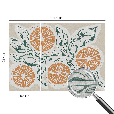 Mural de pared con estampado hermoso con patrones de frutas