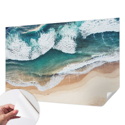 Fotomural decorativo para cabecero de cama con diseño de olas del mar