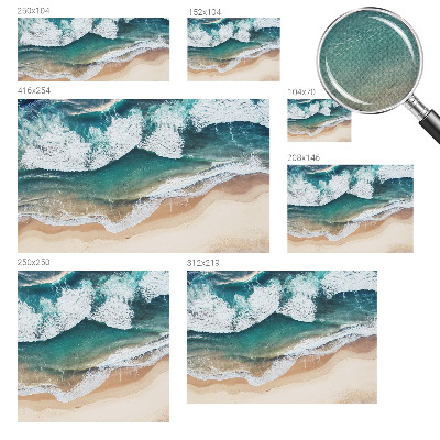 Fotomural decorativo para cabecero de cama con diseño de olas del mar