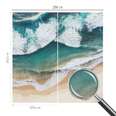 Fotomural decorativo para cabecero de cama con diseño de olas del mar