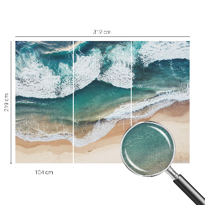 Fotomural decorativo para cabecero de cama con diseño de olas del mar