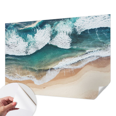 Fotomural decorativo para cabecero de cama con diseño de olas del mar