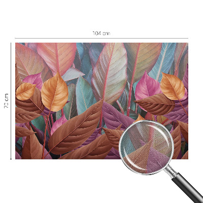 Papel mural con patrón decorativo hojas coloridas