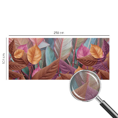Papel mural con patrón decorativo con hojas coloridas
