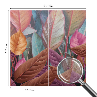 Papel mural con patrón decorativo con hojas coloridas