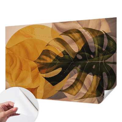 Mural de pared con estampado hermoso Hojas abstractas