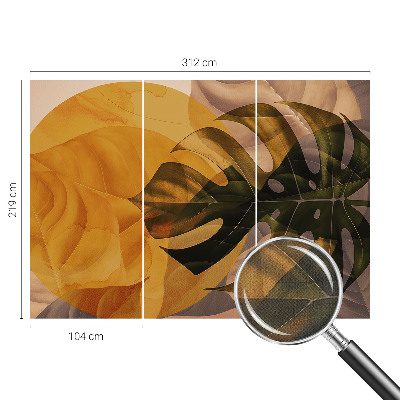 Mural de pared con estampado hermoso Hojas abstractas