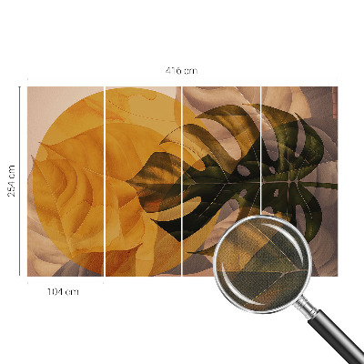 Mural de pared con estampado hermoso Hojas abstractas