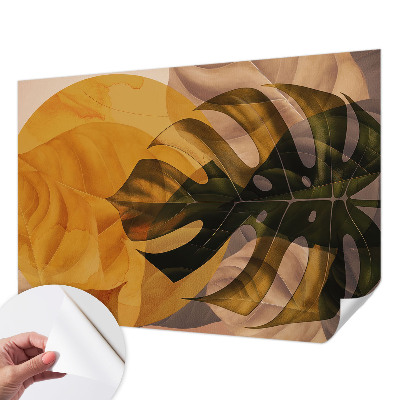 Mural de pared con estampado hermoso Hojas abstractas