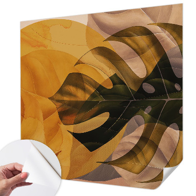 Mural de pared con estampado hermoso Hojas abstractas