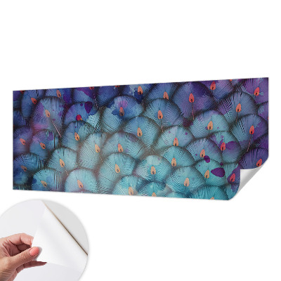 Papel mural con patrón decorativo Plumas coloridas