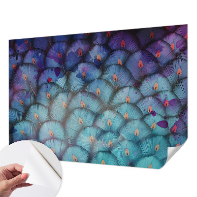 Papel mural con patrón decorativo Plumas coloridas