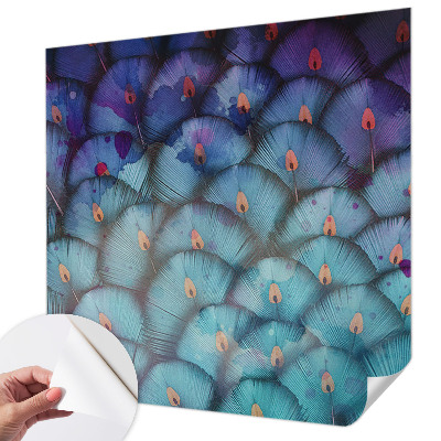 Papel mural con patrón decorativo Plumas coloridas