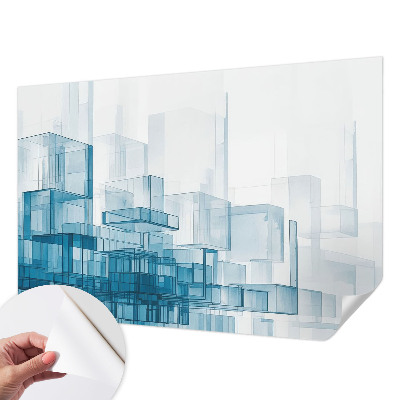 Fotomural decorativo para cabecero de cama cubos transparentes