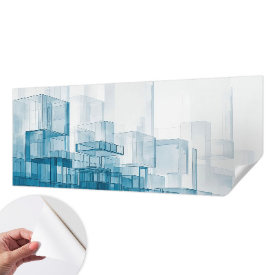 Fotomural decorativo para cabecero de cama cubos transparentes