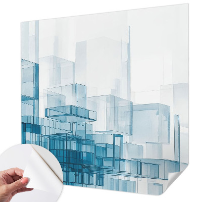 Fotomural decorativo para cabecero de cama cubos transparentes