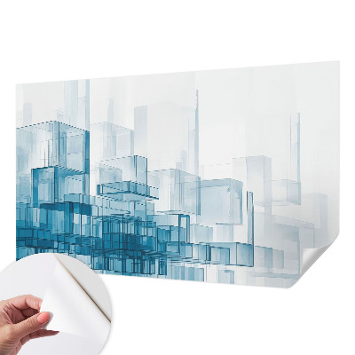 Fotomural decorativo para cabecero de cama cubos transparentes