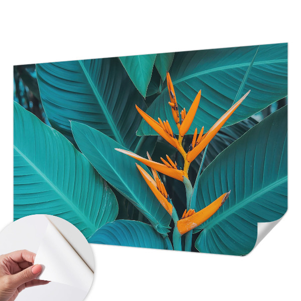 Fotomural decorativo para cabecero de cama con un diseño de flores frondosas