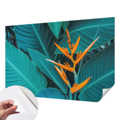 Fotomural decorativo para cabecero de cama con un diseño de flores frondosas