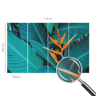 Fotomural decorativo para cabecero de cama con un diseño de flores frondosas