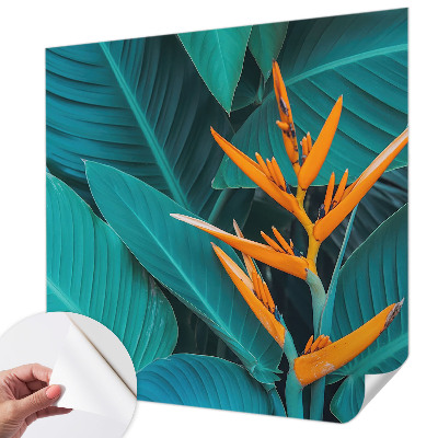 Fotomural decorativo para cabecero de cama con un diseño de flores frondosas