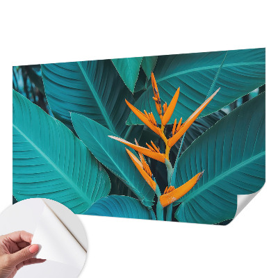 Fotomural decorativo para cabecero de cama con un diseño de flores frondosas