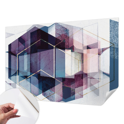 Mural de pared con estampado hermoso con diseño de cubos geométricos