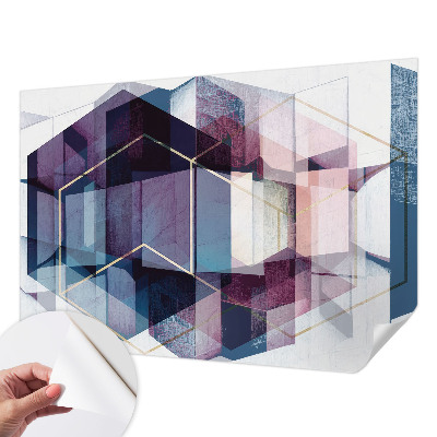 Mural de pared con estampado hermoso cubos geométricos
