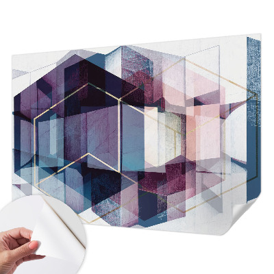 Mural de pared con estampado hermoso cubos geométricos