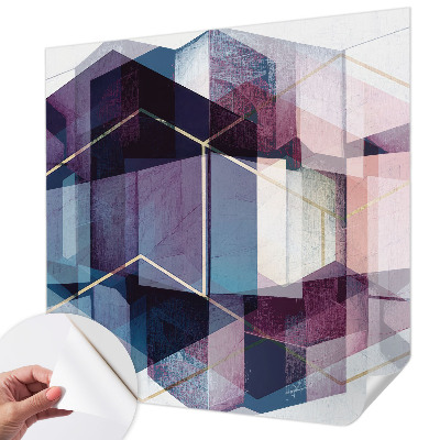 Mural de pared con estampado hermoso cubos geométricos