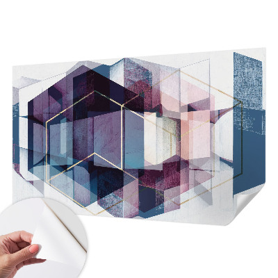 Mural de pared con estampado hermoso cubos geométricos