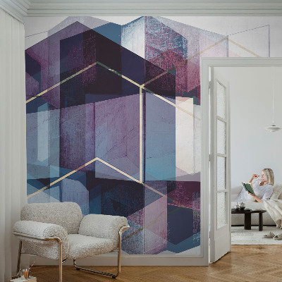 Mural de pared con estampado hermoso cubos geométricos