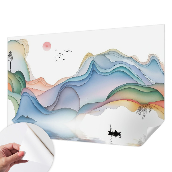 Papel mural con patrón decorativo Paisaje de ensueño