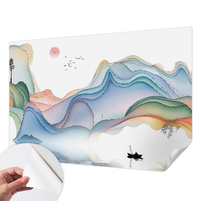 Papel mural con patrón decorativo Paisaje de ensueño