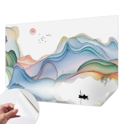 Papel mural con patrón decorativo Paisaje de ensueño