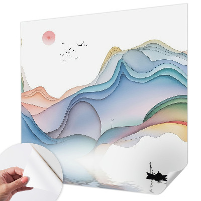 Papel mural con patrón decorativo Paisaje de ensueño