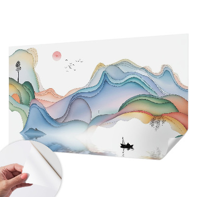 Papel mural con patrón decorativo Paisaje de ensueño