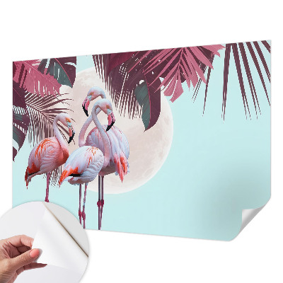 Fotomural decorativo para cabecero de cama con diseño de aves exóticas
