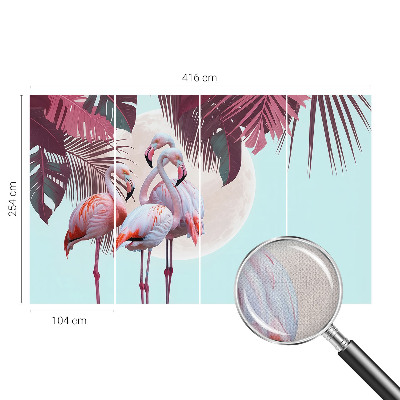 Fotomural decorativo para cabecero de cama con diseño de aves exóticas
