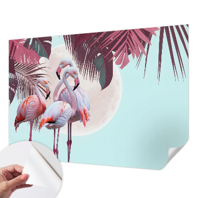 Fotomural decorativo para cabecero de cama con diseño de aves exóticas