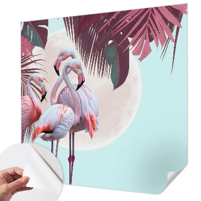 Fotomural decorativo para cabecero de cama con diseño de aves exóticas