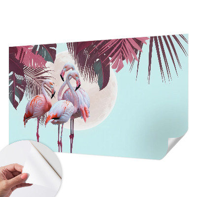 Fotomural decorativo para cabecero de cama con diseño de aves exóticas