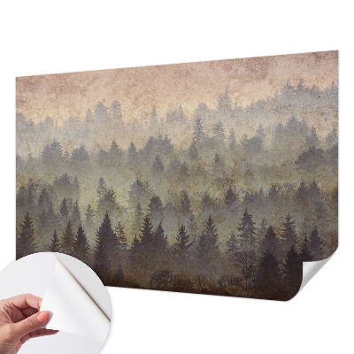 Papel mural texturado decorativo con diseño Niebla forestal