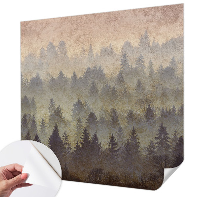 Papel mural texturado decorativo con diseño Niebla forestal