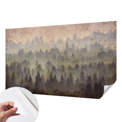 Papel mural texturado decorativo con diseño Niebla forestal