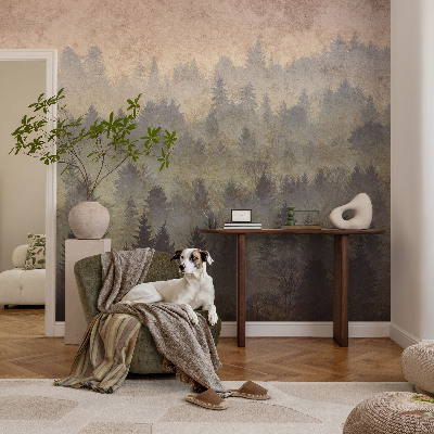 Papel mural texturado decorativo Niebla forestal