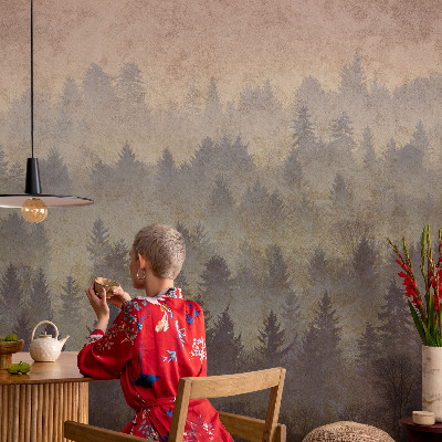 Papel mural texturado decorativo Niebla forestal