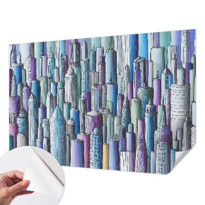 Fotomural decorativo para cabecero de cama con motivo de rascacielos de la ciudad