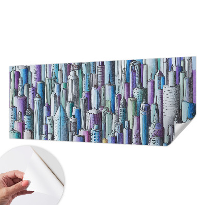 Fotomural decorativo para cabecero de cama con motivo de rascacielos de la ciudad
